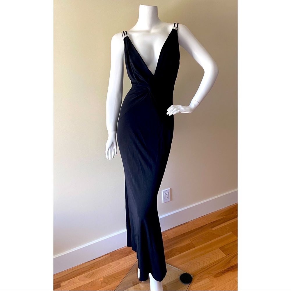 Nicole Bakti vintage 90s black evening gown